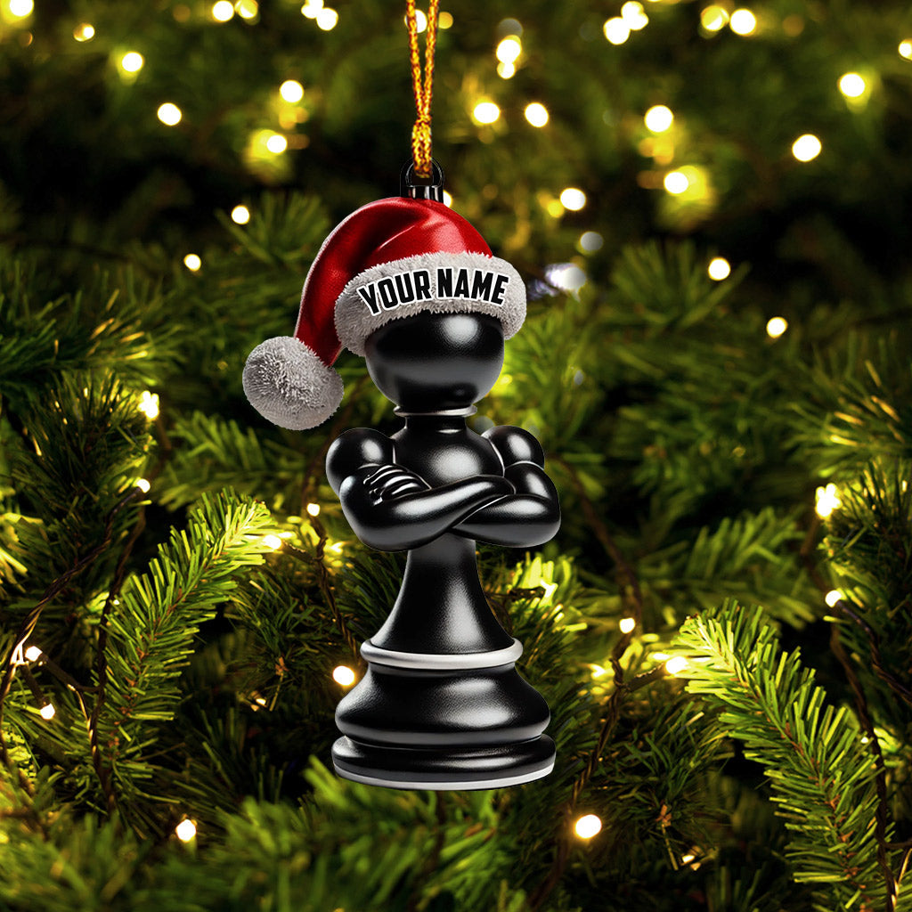 Black And White Chess Christmas Ornament, Personalized Ornament
