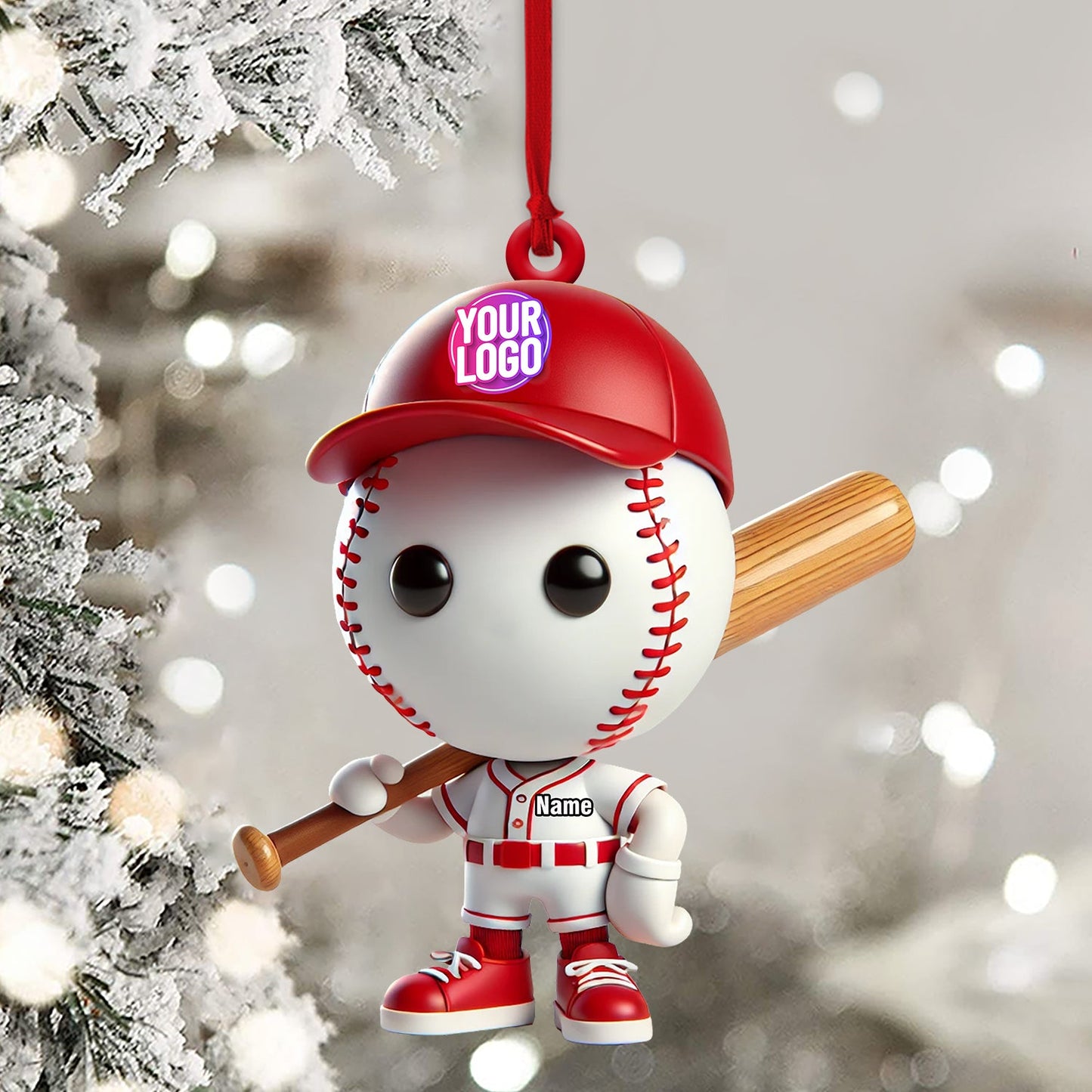 Baseball Christmas Ornament, Personalized Ornament