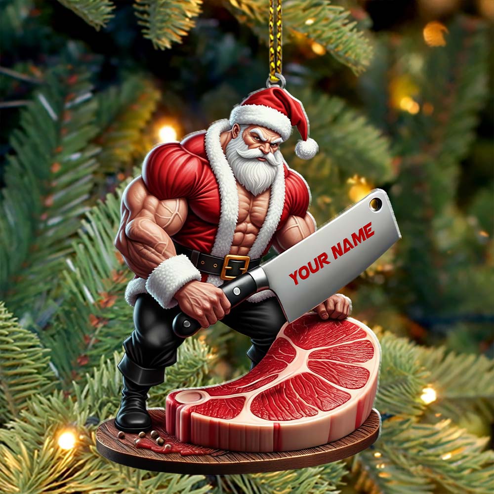 Christmas Butcher Santa Home Decor, Christmas Ornament, Personalized Ornament