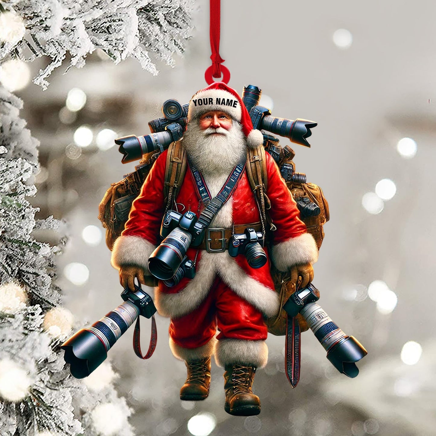 Photographer Santa Home Decor Christmas Ornament, Personalized Ornament