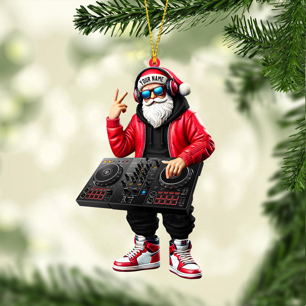 Santa DJ Home Decor Christmas Ornament, Personalized Ornament