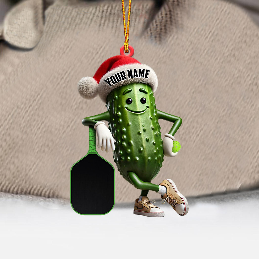 PickleBall Ornament, Cucumber Christmas Ornament, Personalized Ornament