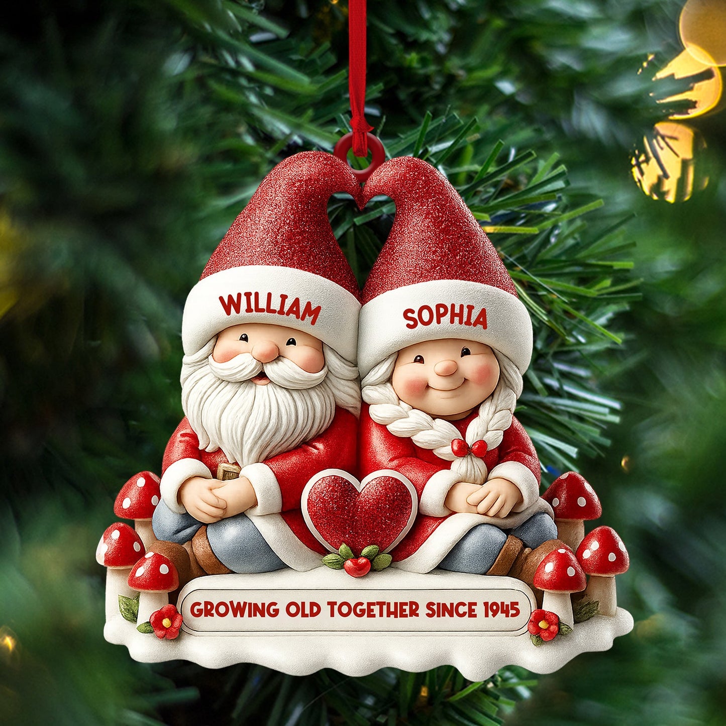 Growing Old Together Christmas, Home Decor, Christmas Ornament, Personalized Ornament