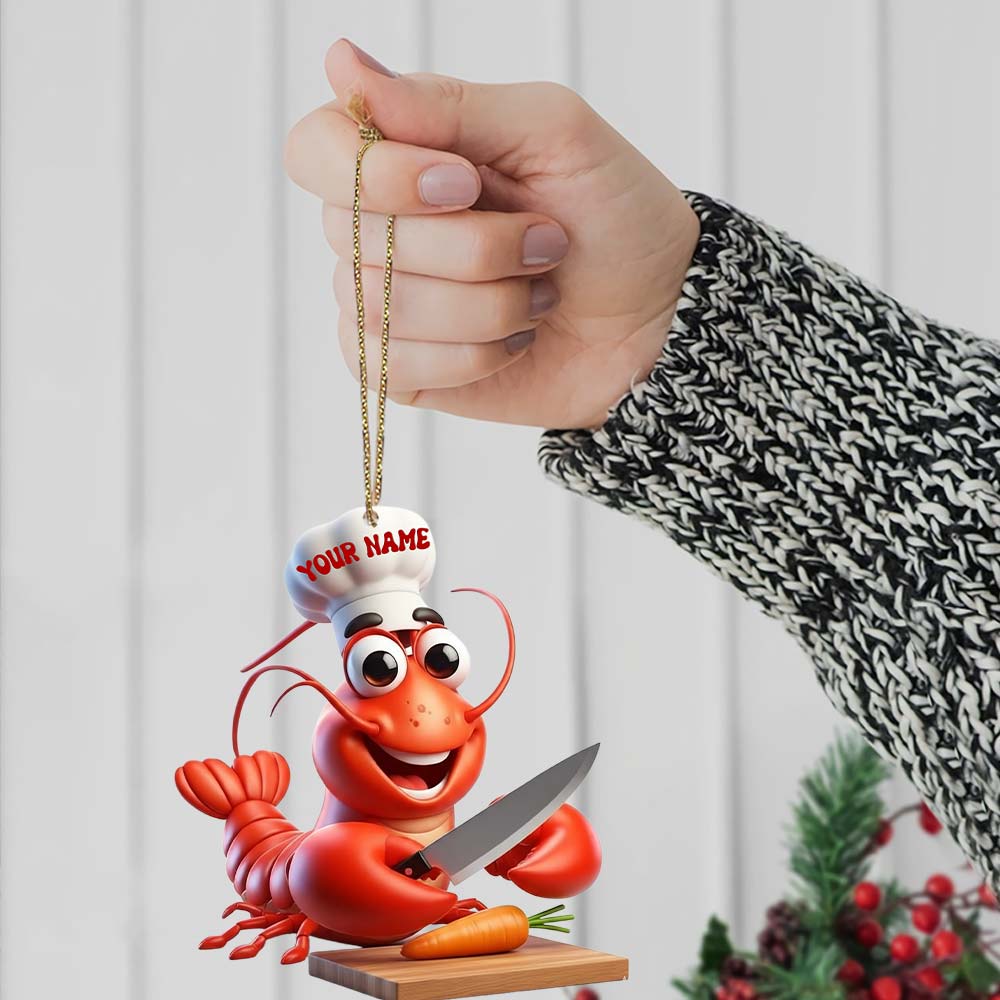 Seafood Chef, Lobster, Home Decor, Christmas Ornament, Personalized Ornament