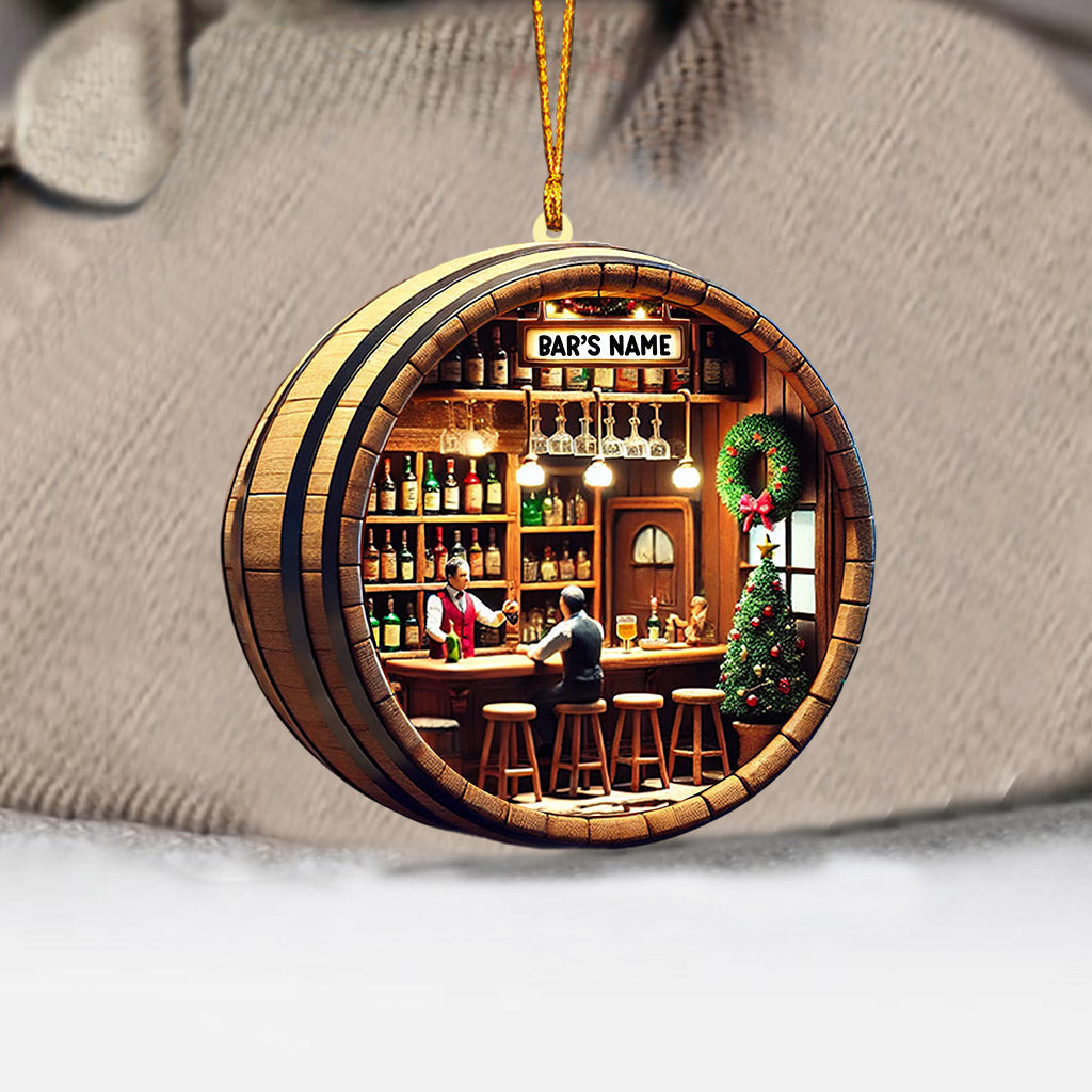 Bar Home Decor Christmas Ornament, Personalized Ornament