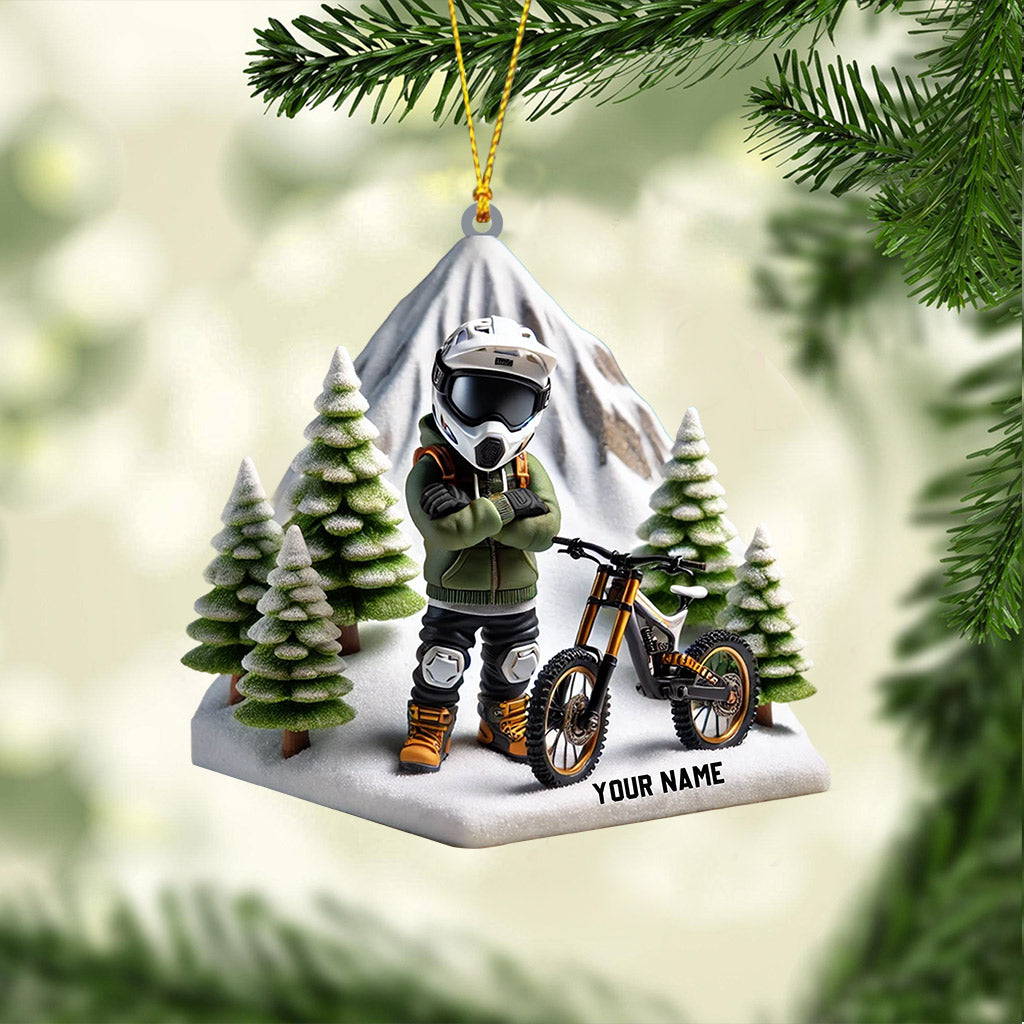 Mountain Bike Home Decor Christmas Ornament, Personalized Ornament