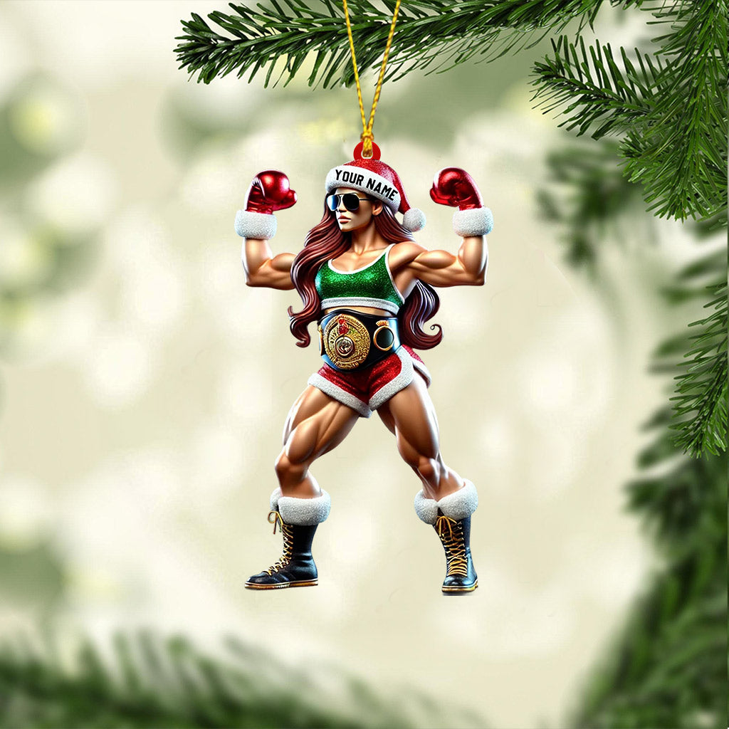Strong Woman Home Decor Christmas Ornament, Personalized Ornament