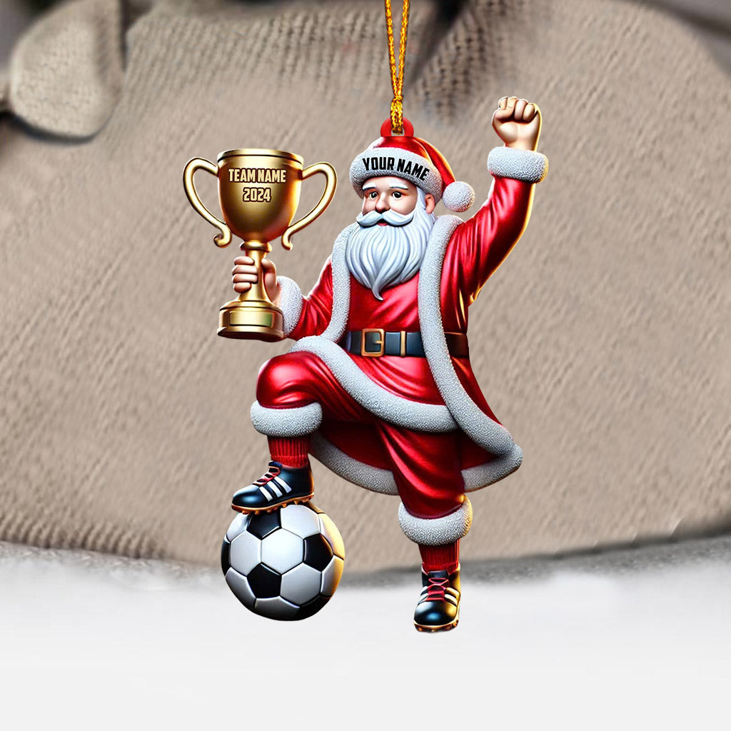 Football Champion Santa Christmas Ornament, Personalized Ornament