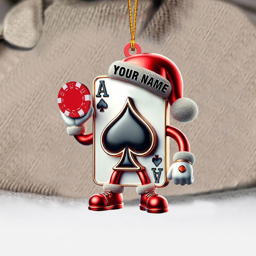Poker Home Decor Christmas Ornament, Personalized Ornament