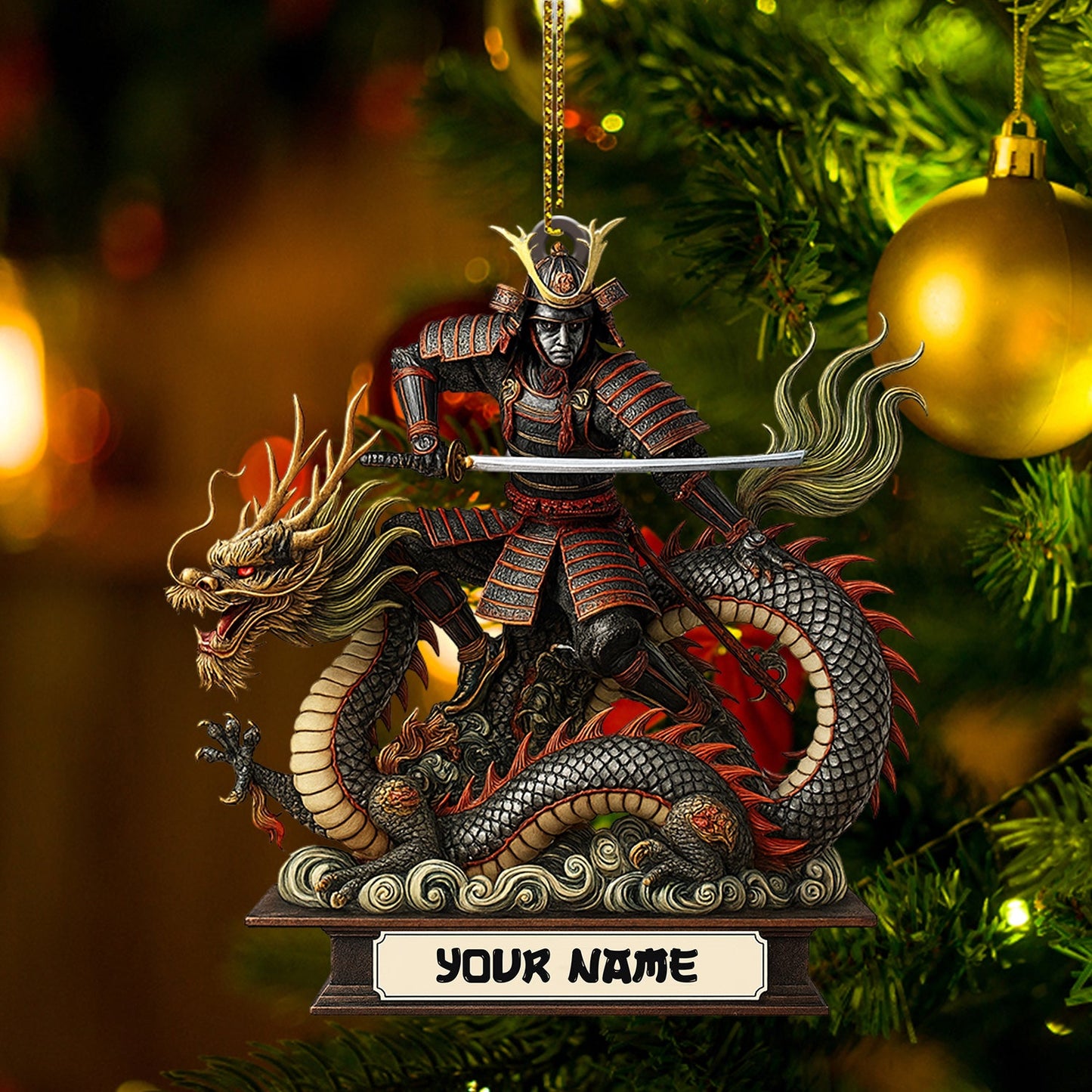 Dragon Samurai, Home Decor, Christmas Ornament, Personalized Ornament