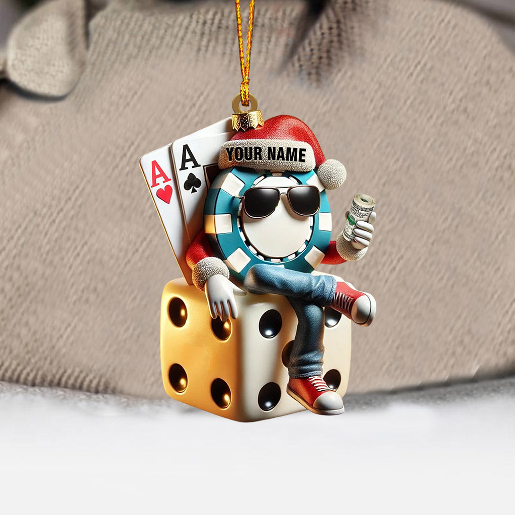 Dice Home Decor Christmas Ornament, Personalized Ornament