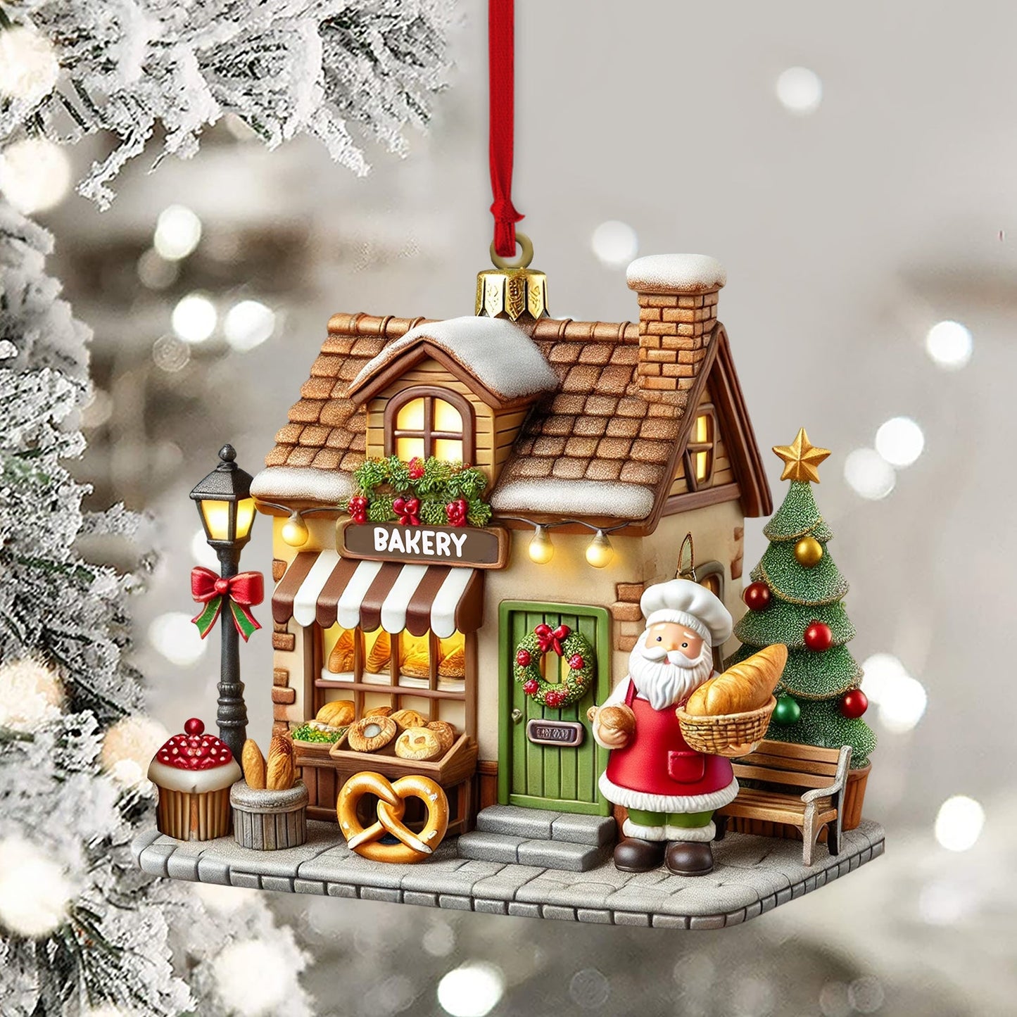 Christmas Bakery Shop Home Decor Christmas Ornament, Personalized Ornament