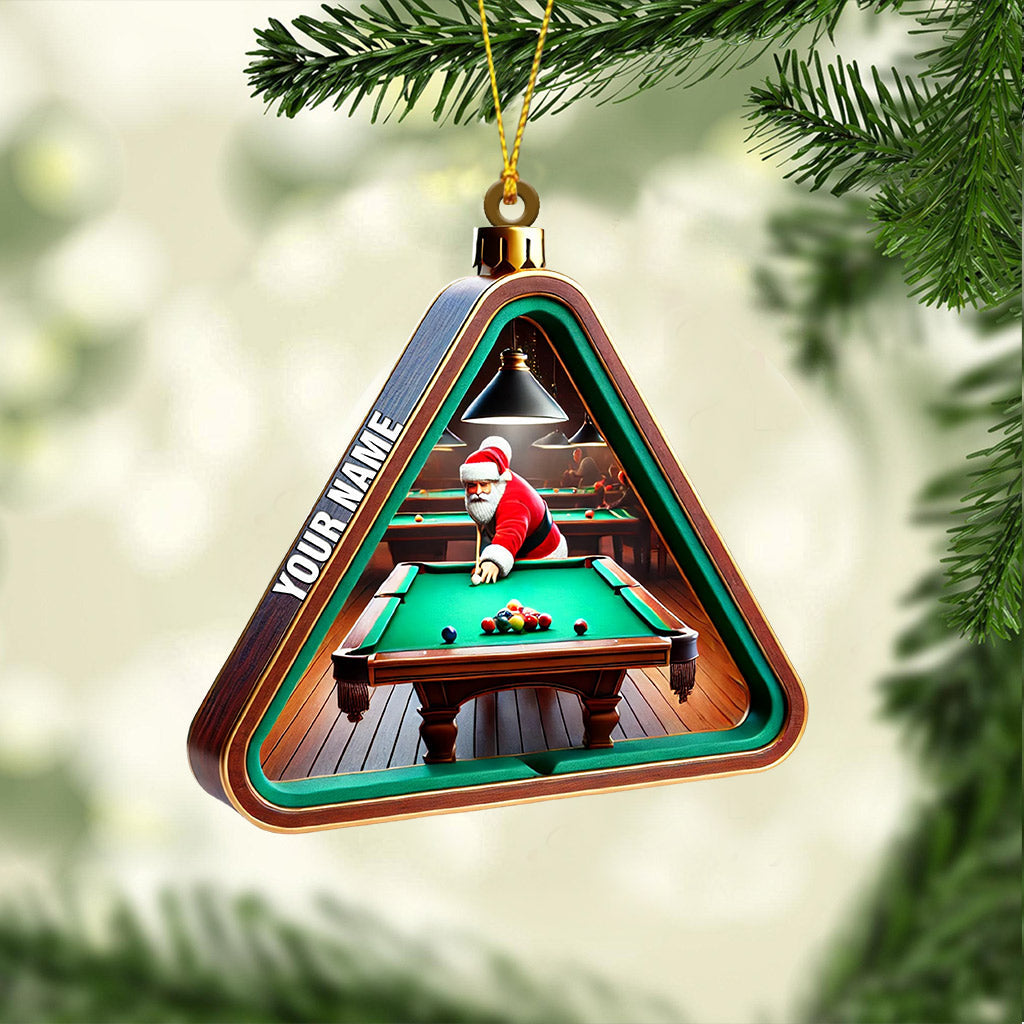 Billiard Santa Decor Christmas Ornament, Personalized Ornament