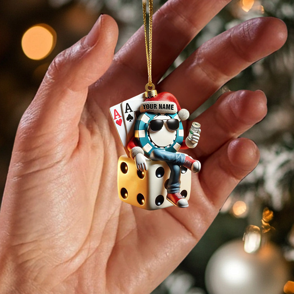 Dice Home Decor Christmas Ornament, Personalized Ornament