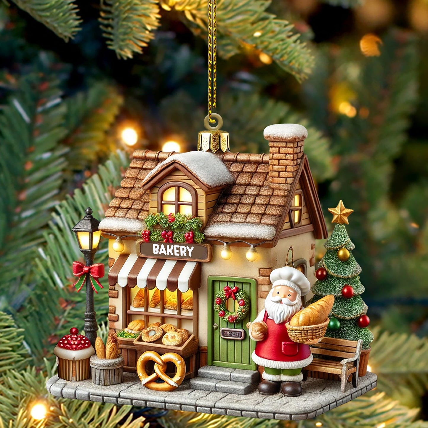 Christmas Bakery Shop Home Decor Christmas Ornament, Personalized Ornament