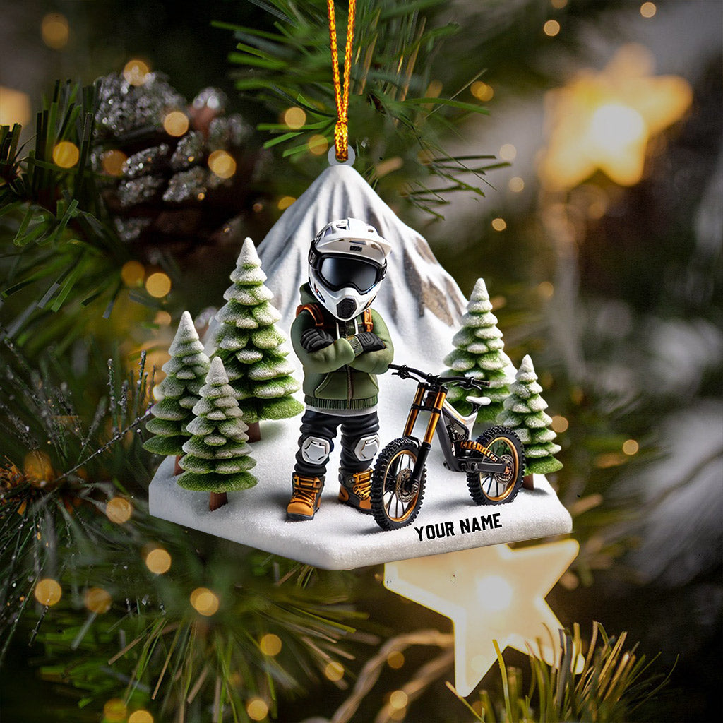 Mountain Bike Home Decor Christmas Ornament, Personalized Ornament