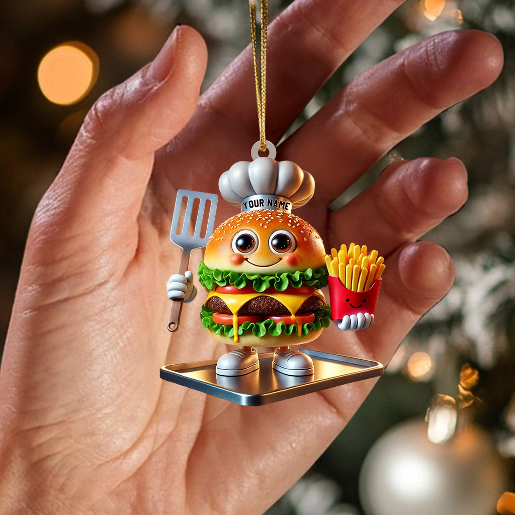 Fast Food Home Decor Christmas Ornament, Personalized Ornament