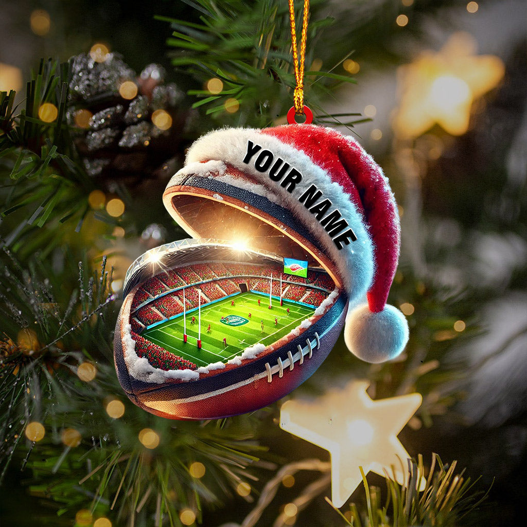 Gridiron Football Stadium Home Decor Christmas Ornament, Personalized Ornament