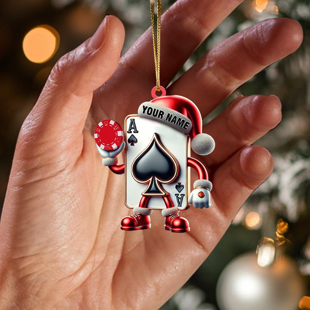 Poker Home Decor Christmas Ornament, Personalized Ornament