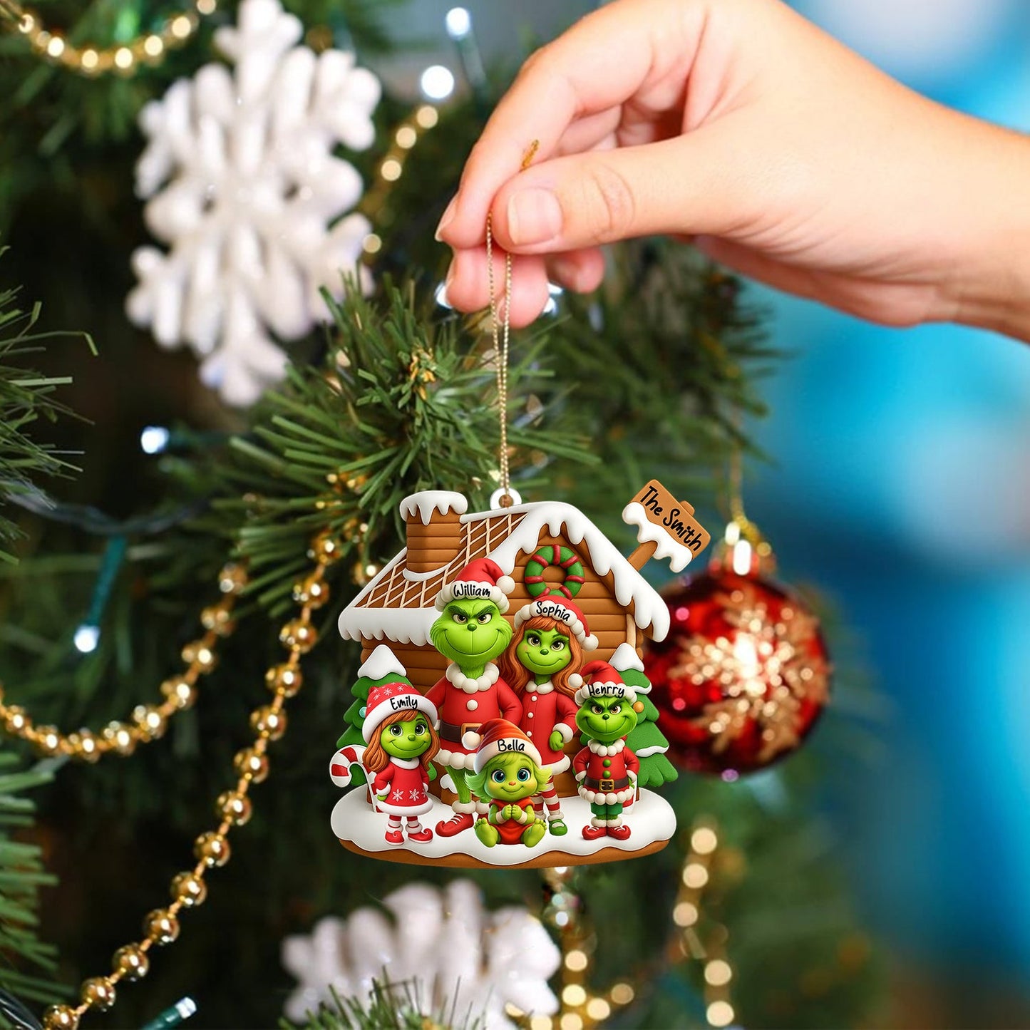 ELF Family Christmas, Home Decor, Christmas Ornament, Personalized Ornament