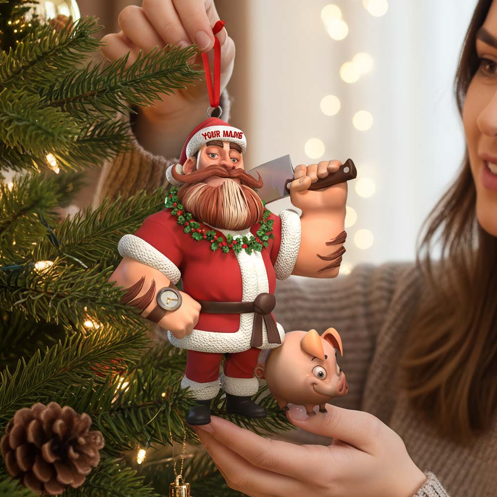 Christmas Butcher Home Decor, Christmas Ornament, Personalized Ornament