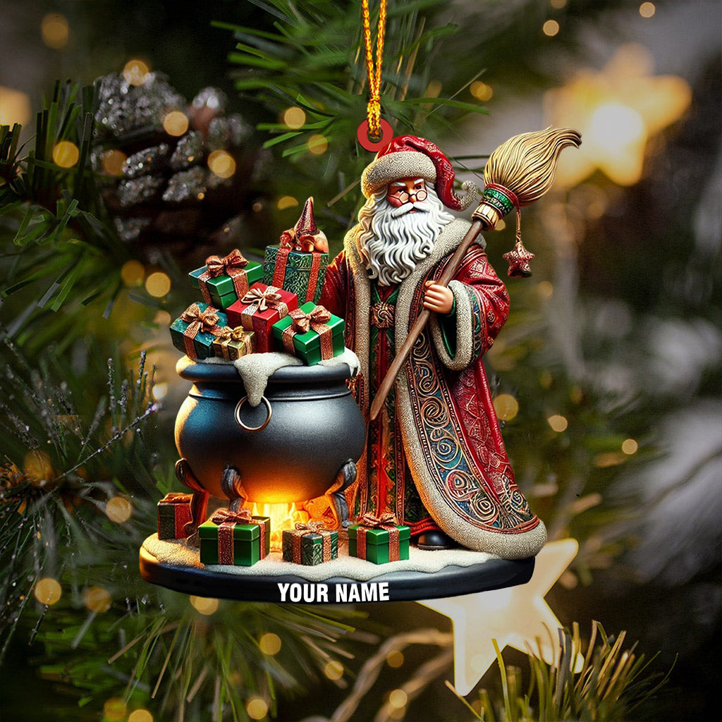Santa Witch Home Decor Christmas Ornament, Personalized Ornament