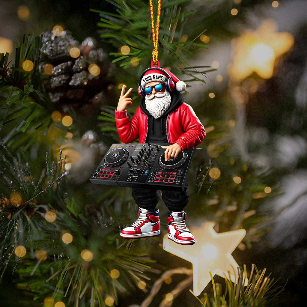 Santa DJ Home Decor Christmas Ornament, Personalized Ornament