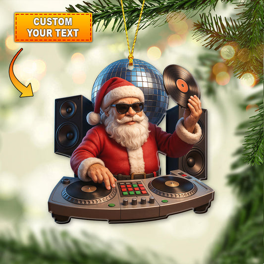 DJ Santa, Home Decor, Christmas Ornament, Personalized Ornament