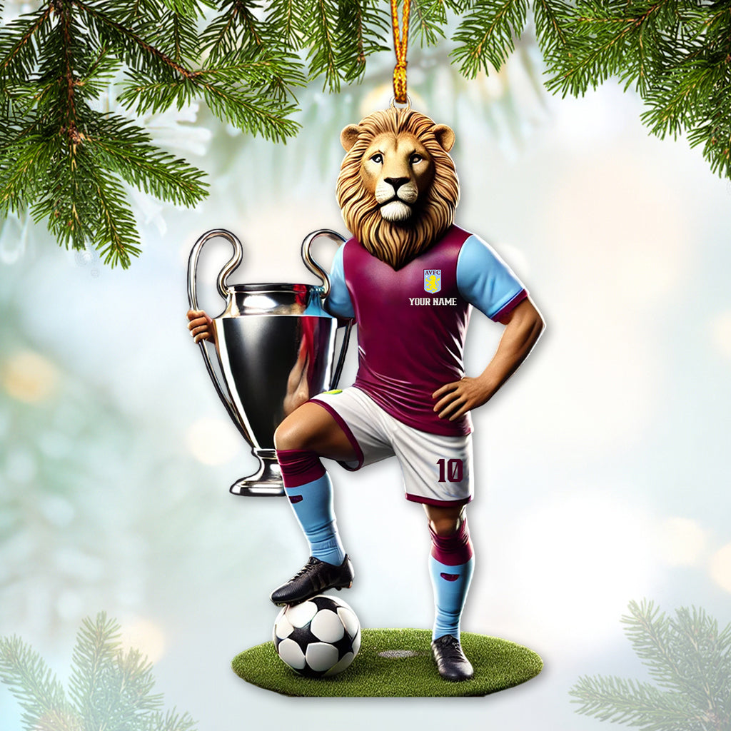 Custom Name and Number Football Ornament, Christmas Gift for Football Lover