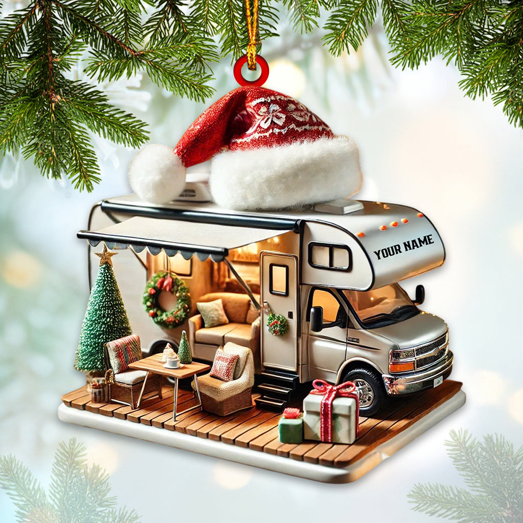 Camping Car Home Decor Christmas Ornament, Personalized Ornament