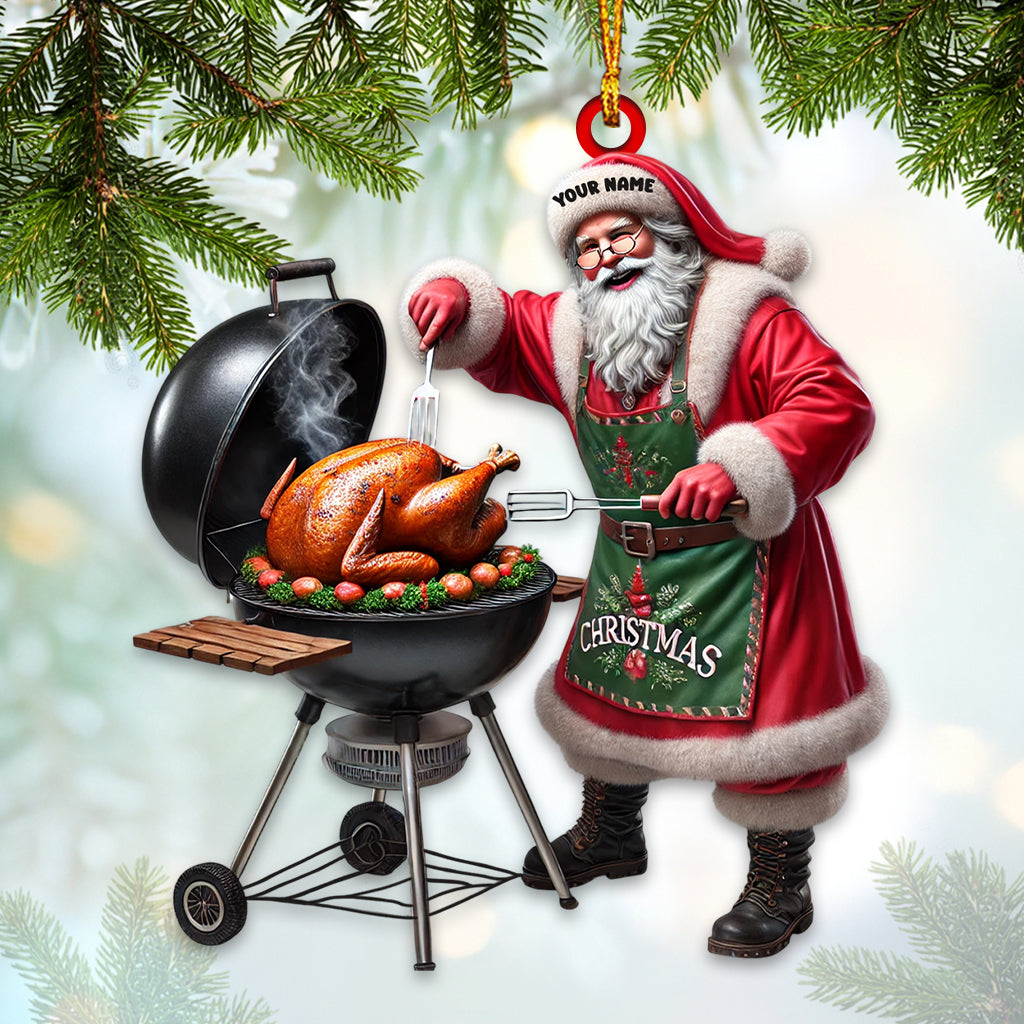 Merry Christmas Santa BBQ Home Decor Christmas Ornament, Personalized Ornament