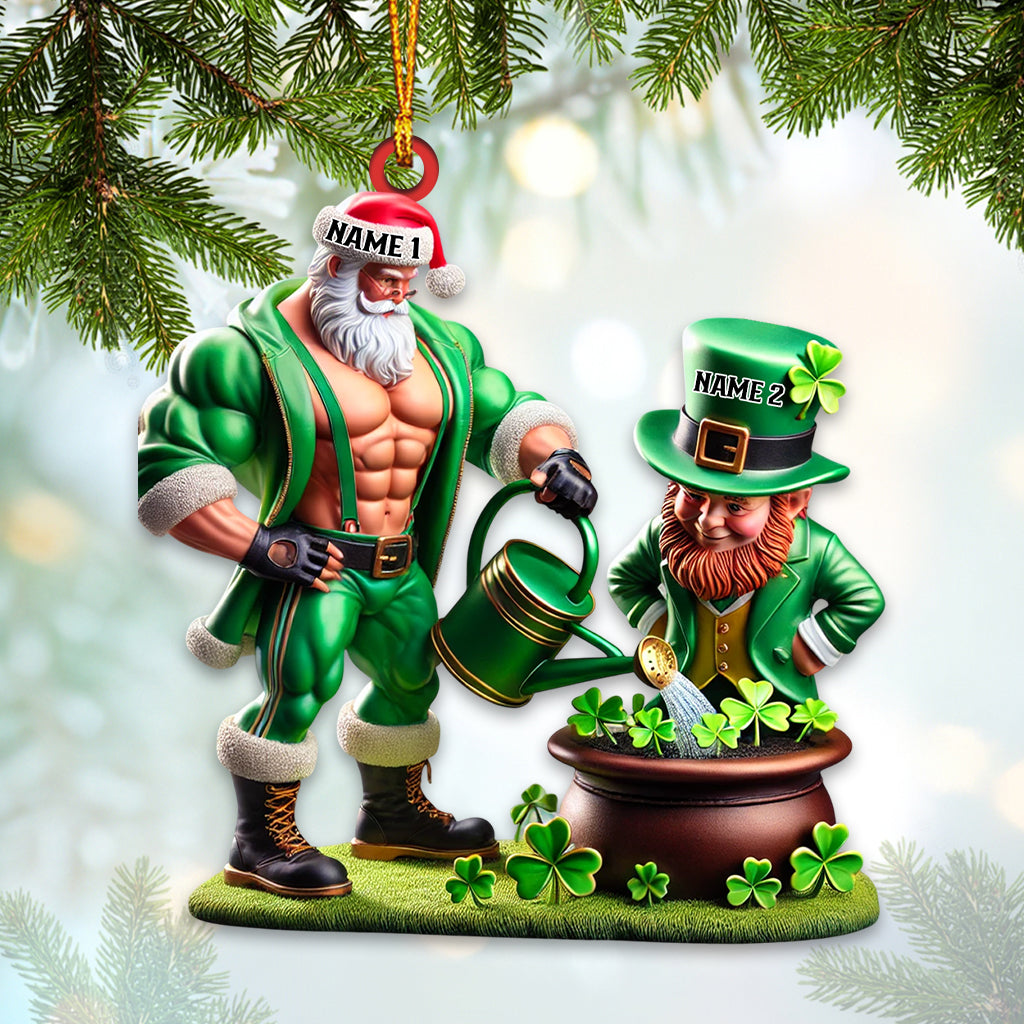 Lucky Leprechaun In Green Leotards Home Decor Christmas Ornament, Personalized Ornament