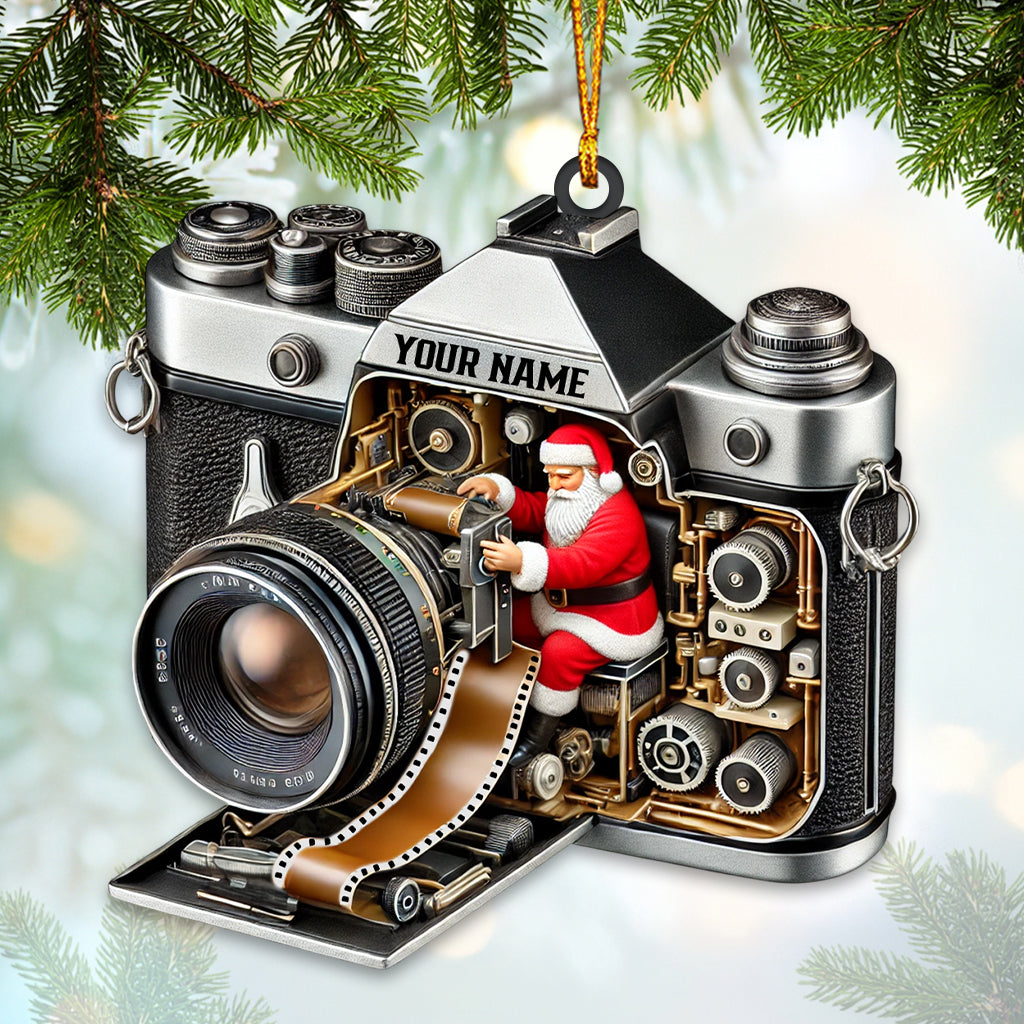 Santa Photographer Home Decor Christmas Ornament, Personalized Ornament