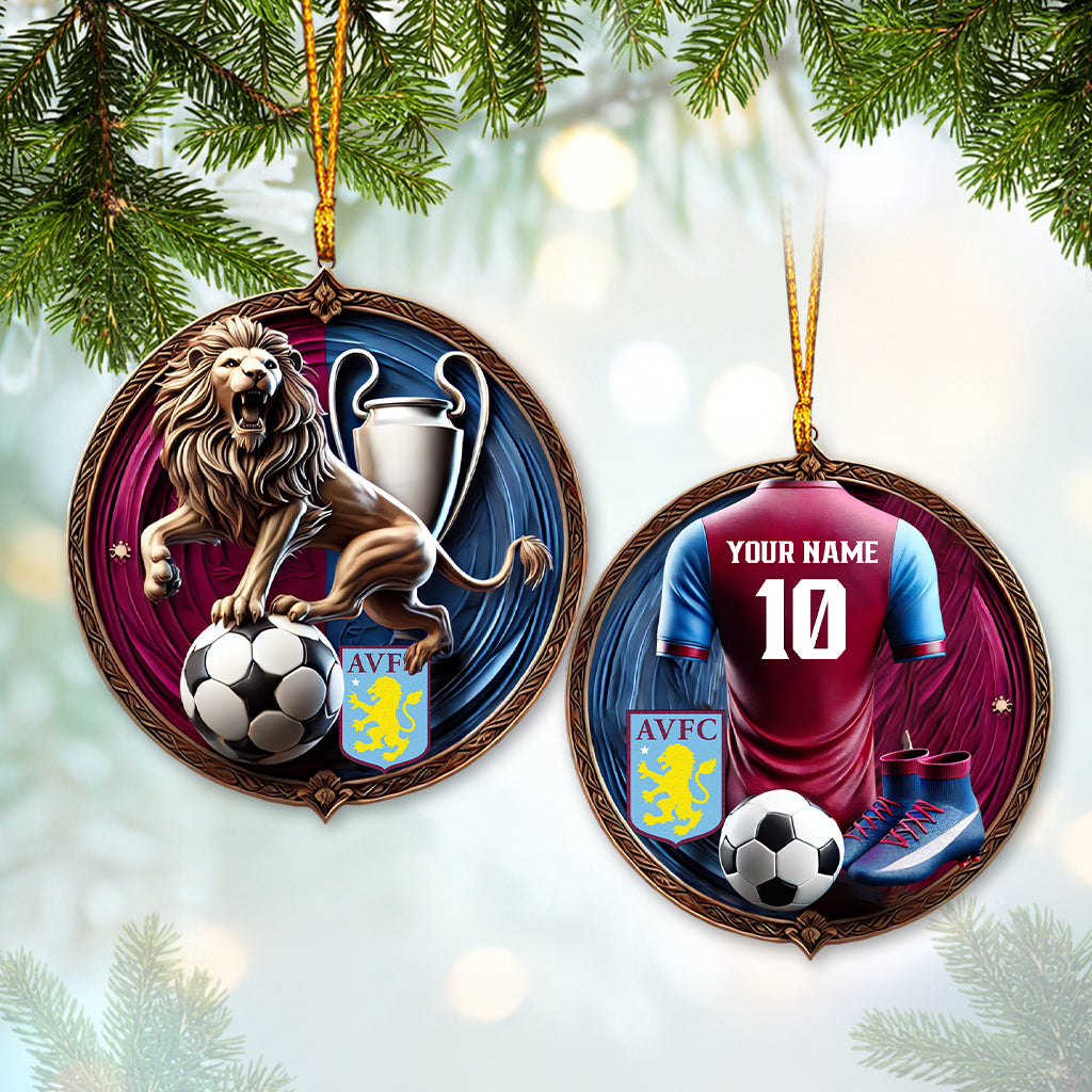 Custom Name AVFC Ornament, Christmas Gift for Football Lover