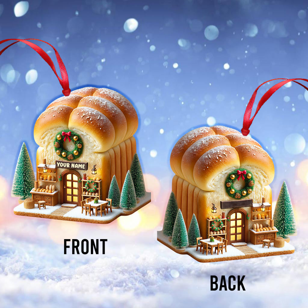 Santa Bread Shop Home Decor Christmas Ornament, Personalized Ornament