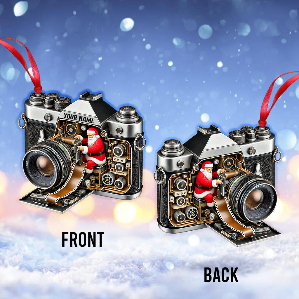 Santa Photographer Home Decor Christmas Ornament, Personalized Ornament
