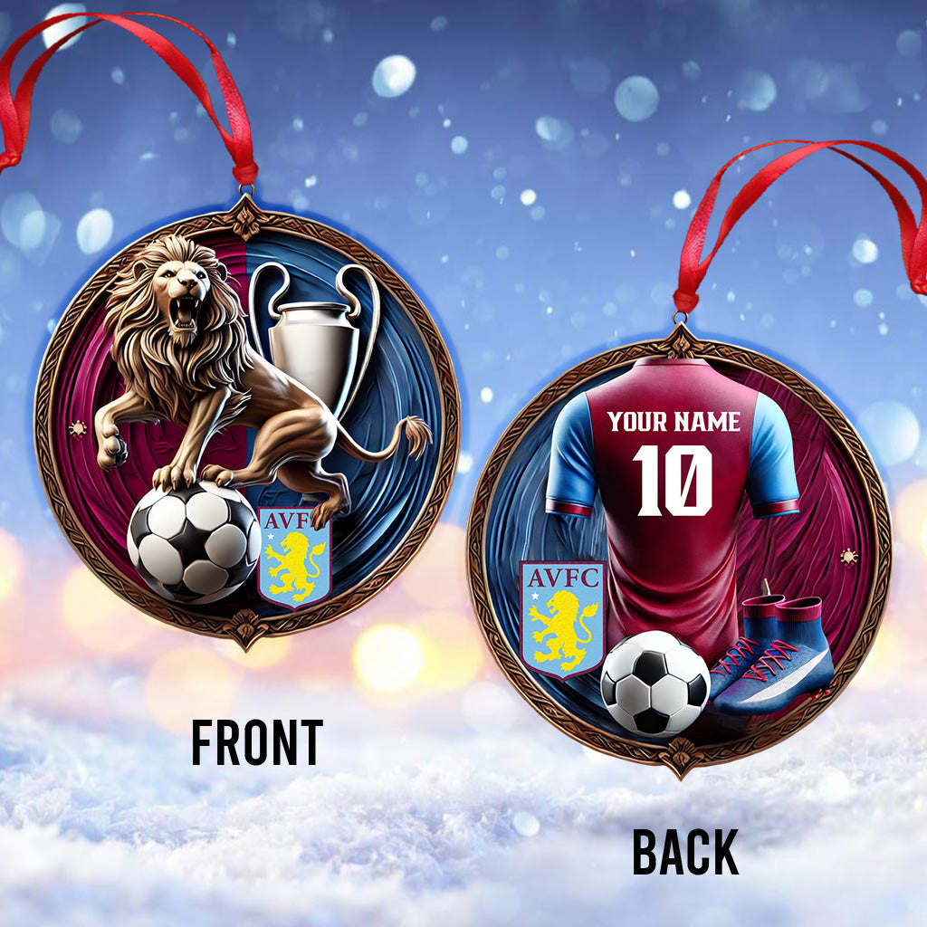 Custom Name AVFC Ornament, Christmas Gift for Football Lover