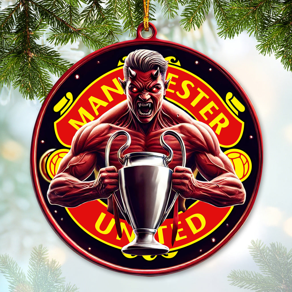 Custom Name and Number Manchester United Ornament, Christmas Gift for Football Lover