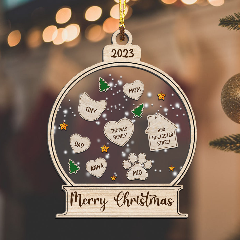 Personalized Ornament - Christmas Gift For Family - Christmas Tree - Custom Shaker Ornament